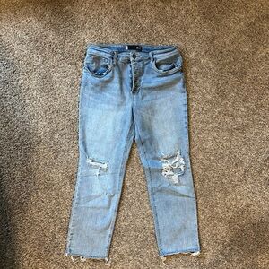 Kut from the Kloth Light Blue Distressed Ankle Jeans